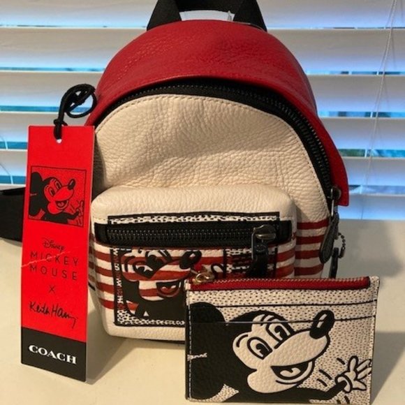 Coach Disney Mickey Mouse Keith Haring Backpack AND Wallet - NWT - Picture 4 of 11